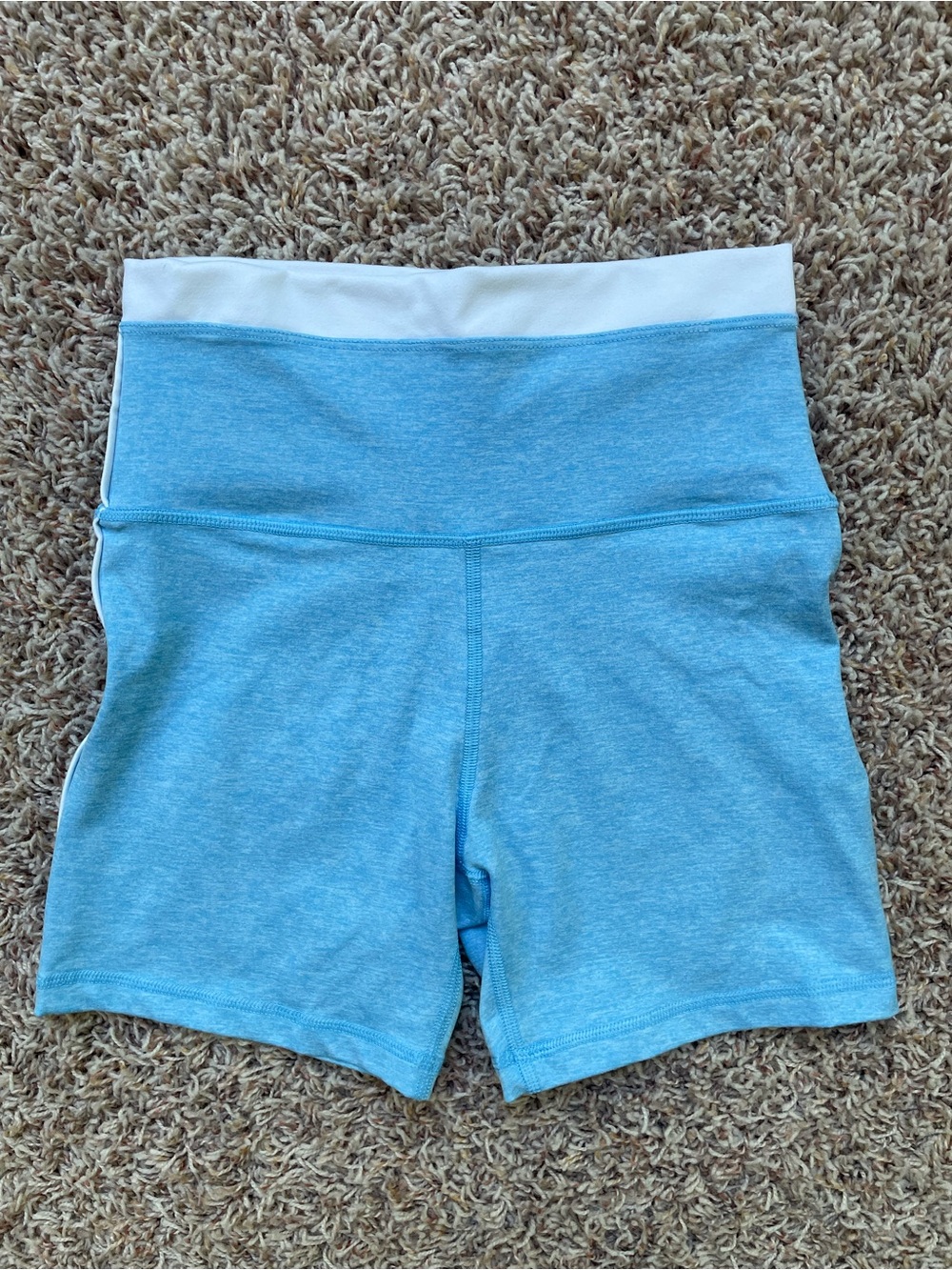 Aerie Offline The Hugger High-Waist Blue White Women Yoga Pilates Shorts Size M